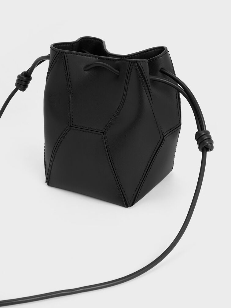 Nasrin Panelled Bucket Bag, Noir, hi-res