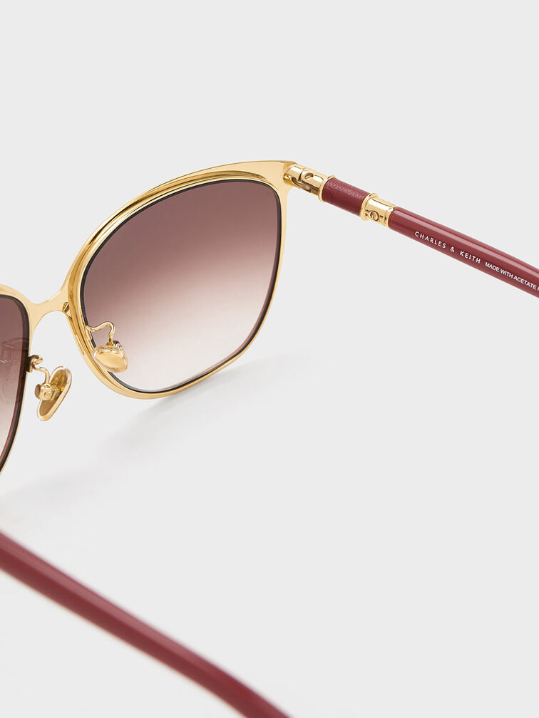 Oversized Square Sunglasses, Brick, hi-res