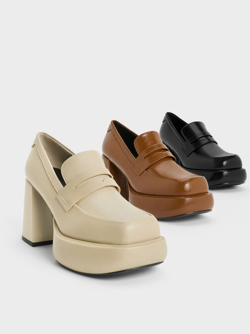 Monique Platform Loafer Pumps, Chalk, hi-res