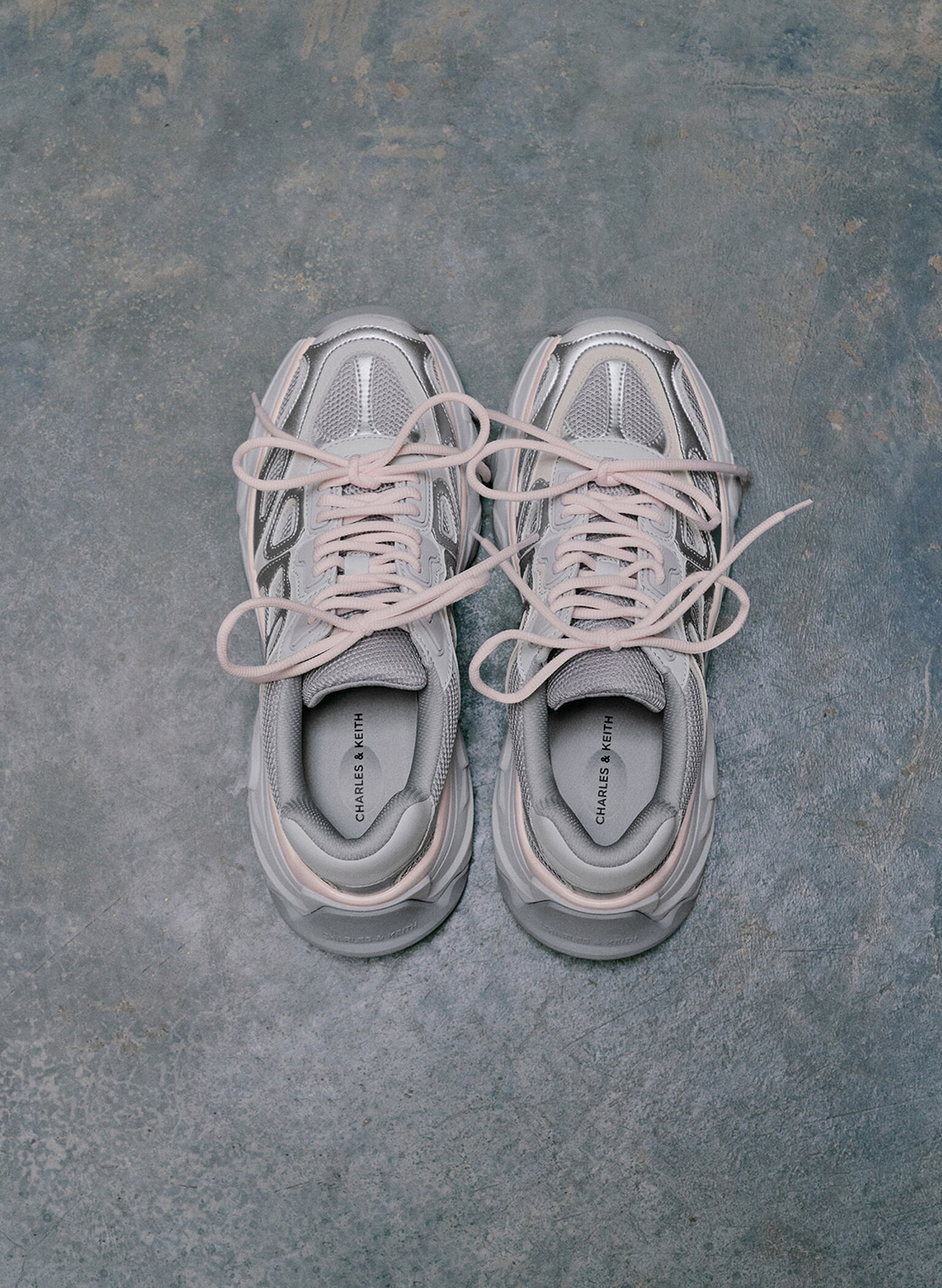 Gaskell Mesh Chunky Sneakers, Light Pink, hi-res