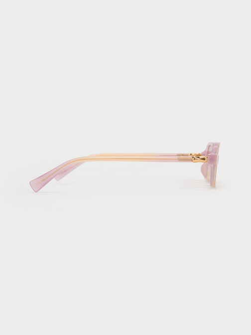 Bree Recycled Acetate Rectangular Sunglasses, Jelly Pink, hi-res