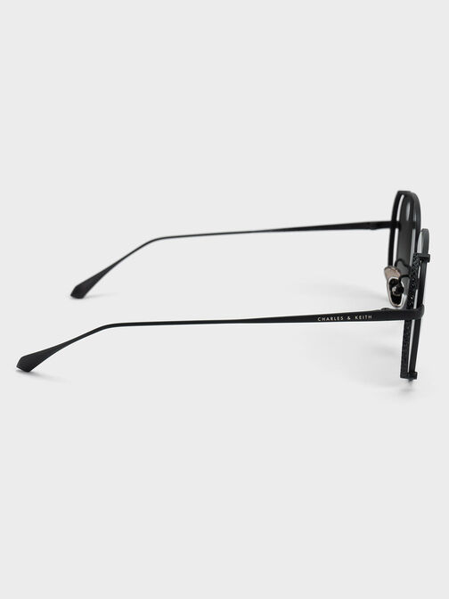造型金屬框飛行員墨鏡, 黑色, hi-res