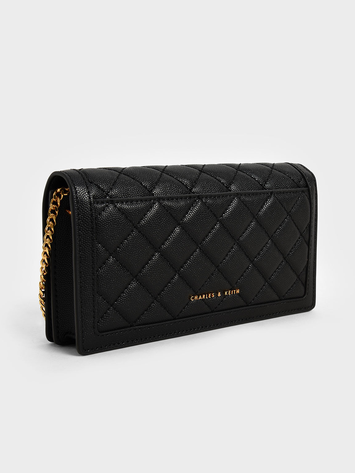 Black Micaela Quilted Phone Pouch - CHARLES & KEITH US