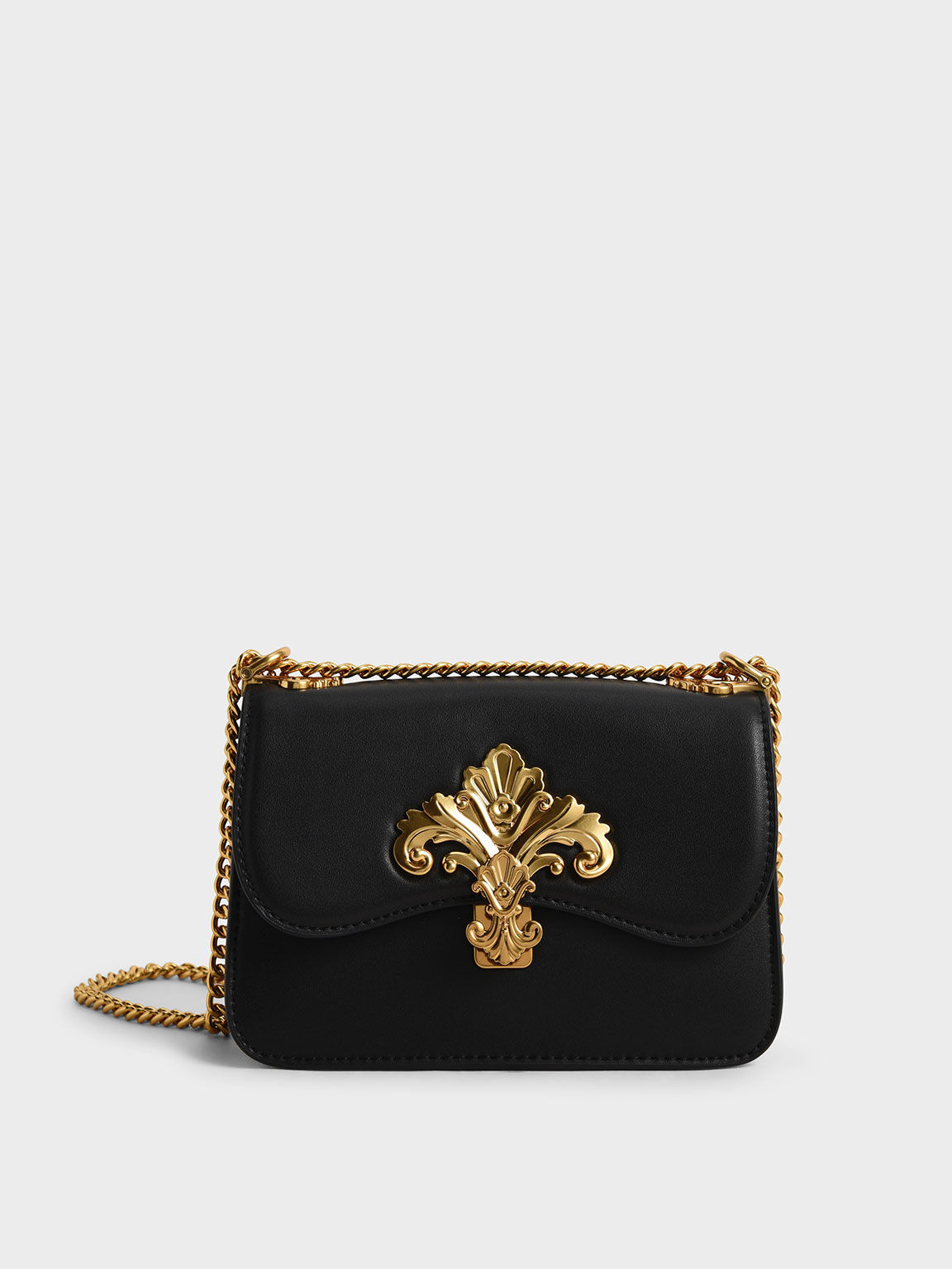 Meriah Chain Strap Crossbody Bag, Black, hi-res