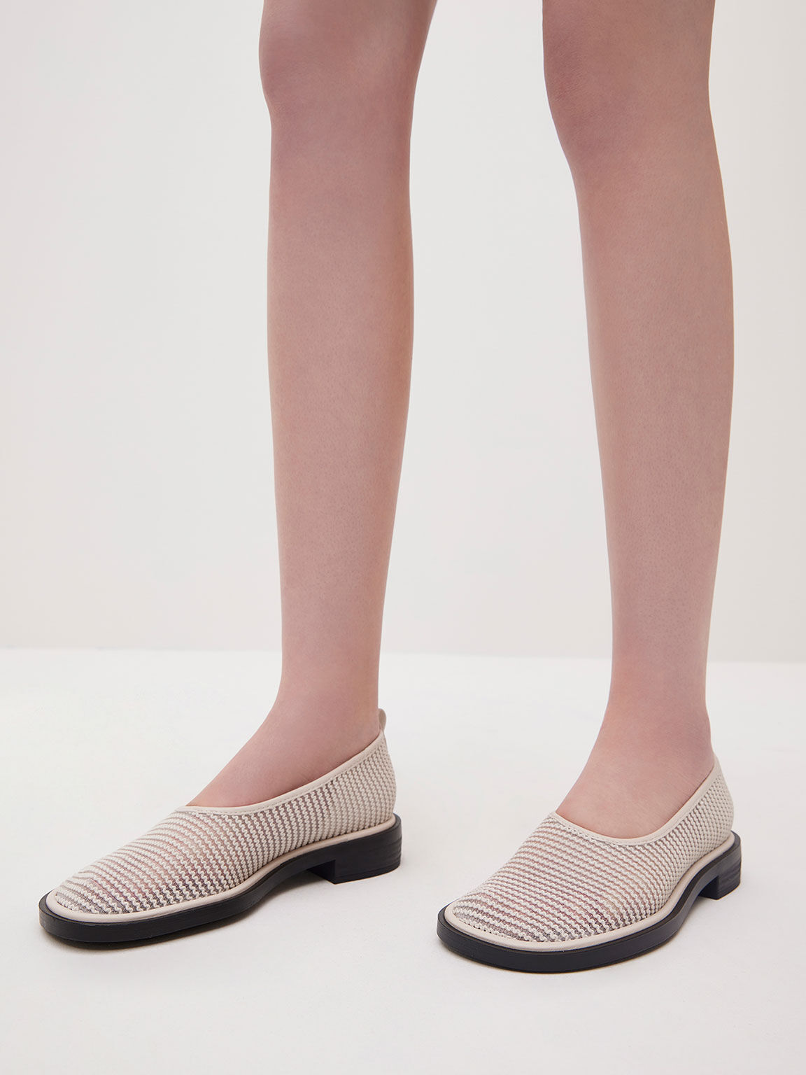 Gem Ankle-Strap Knit & Mesh Shoes, Chalk, hi-res
