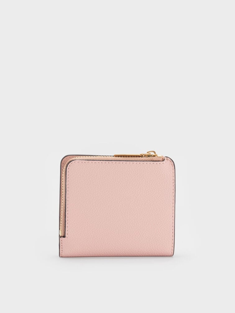 Carteira pequena Keely com z&iacute;per superior, Rosa-claro, hi-res