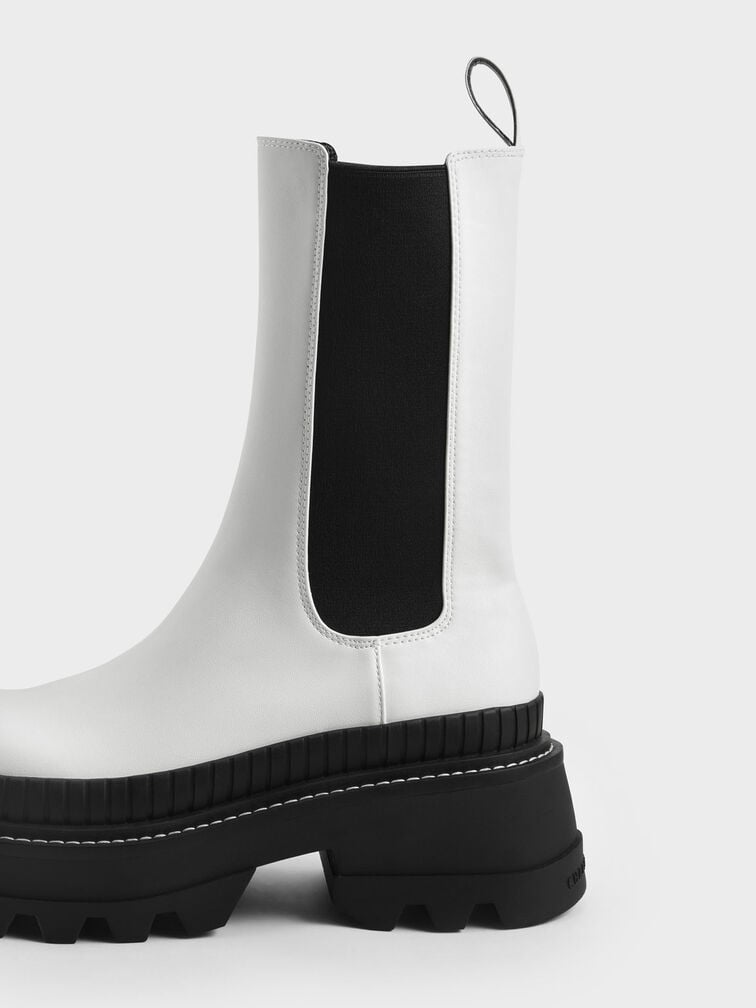 Botas de becerro Rhys Chelsea, Blanco, hi-res