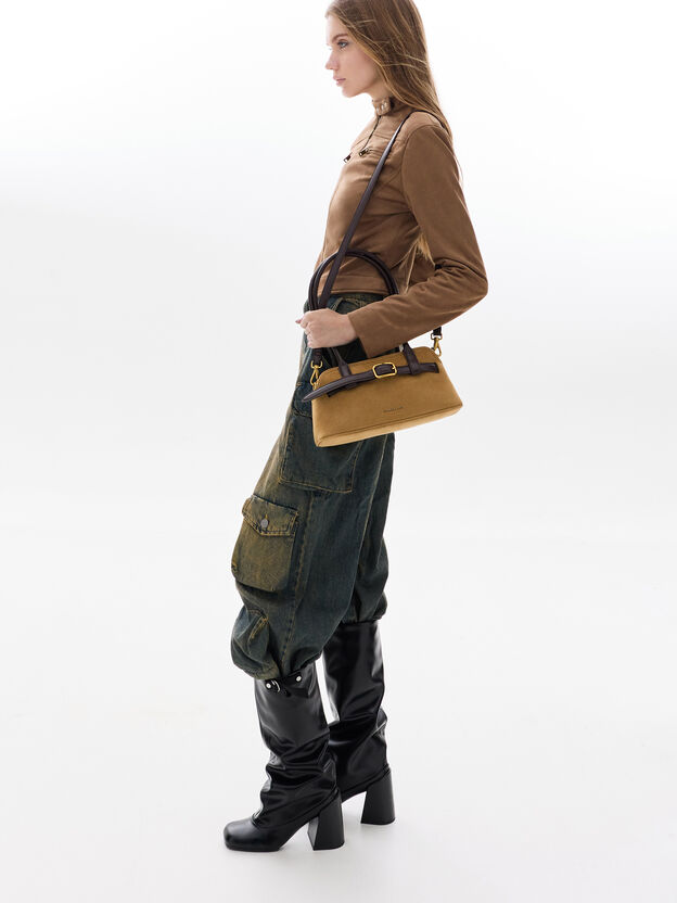 Victoria Studded Belted Shoulder Bag, Sahara Sand, hi-res