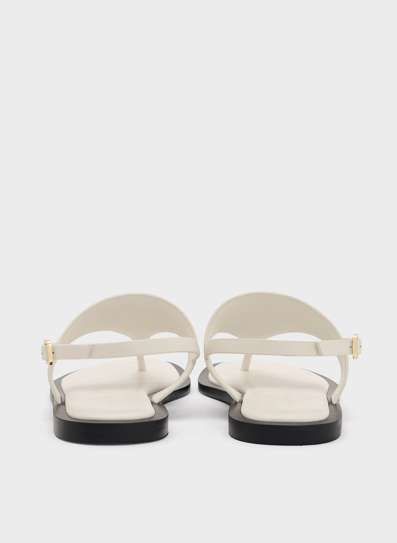 V-Strap Slingback Thong Sandals, Chalk, hi-res