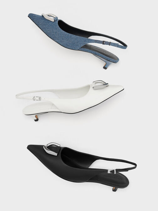 Gabine Denim Slingback Pumps, Blue, hi-res