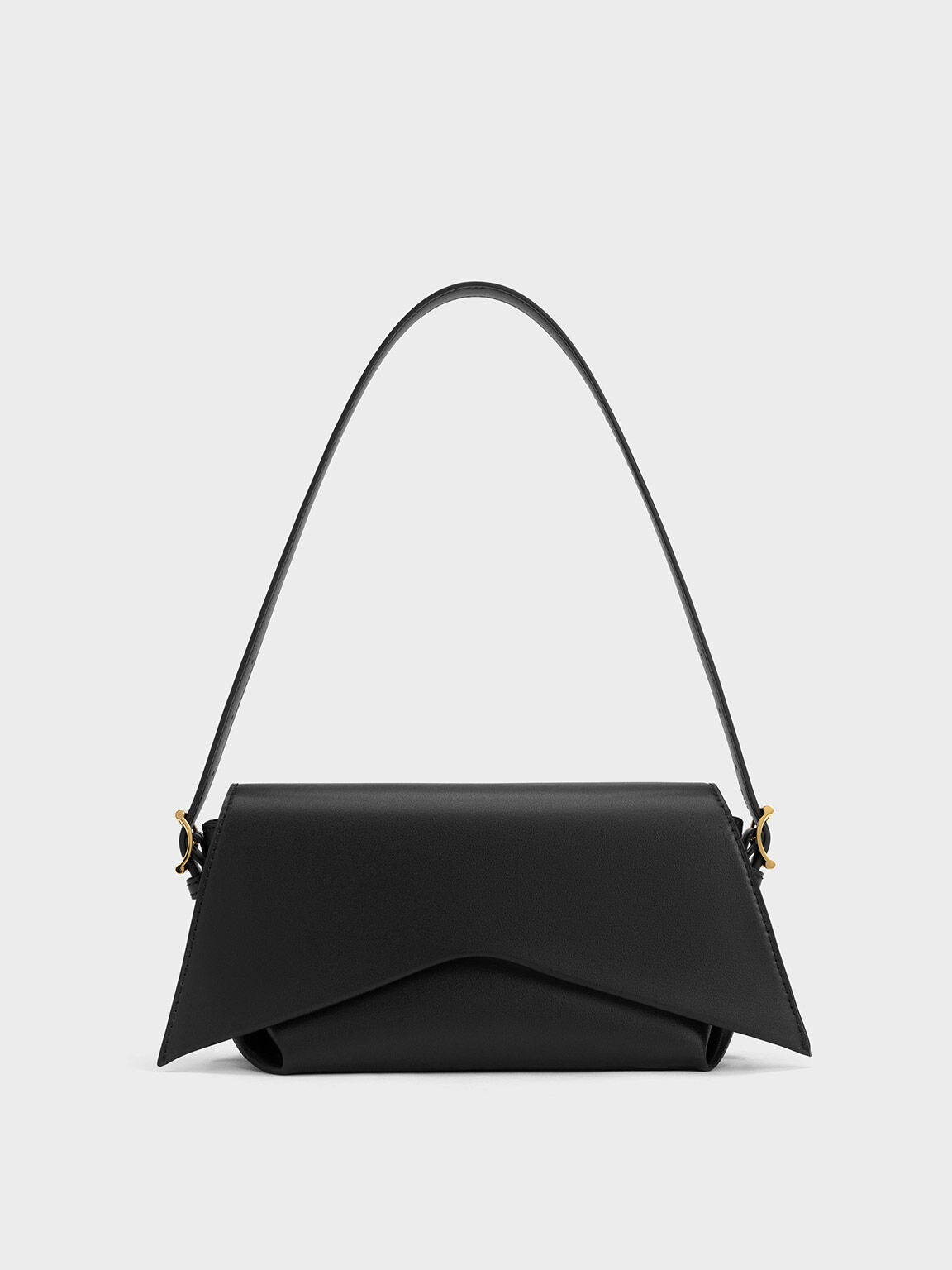 Boaz Geometric Front Flap Bag - Black