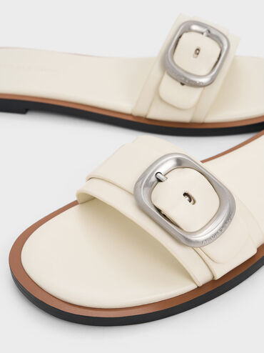 Sandalias de tiras con hebilla, Blanco tiza, hi-res