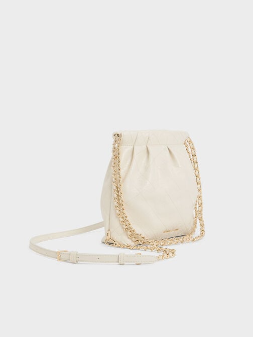 Duo Chain-Handle Two-Way Backpack, Cream, hi-res