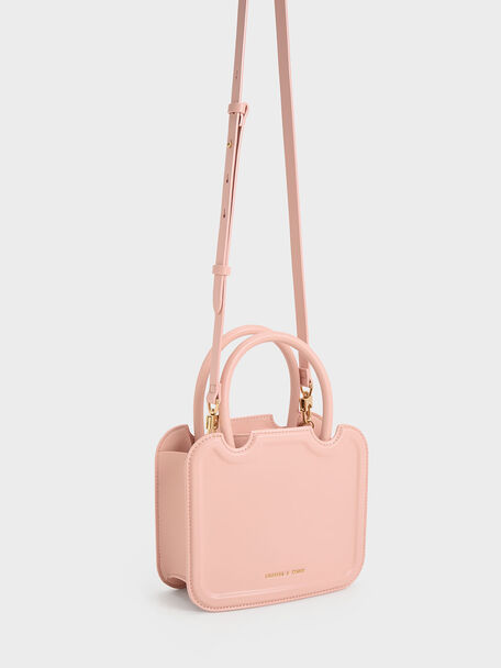 Perline Sculptural Top Handle Bag, Pink, hi-res