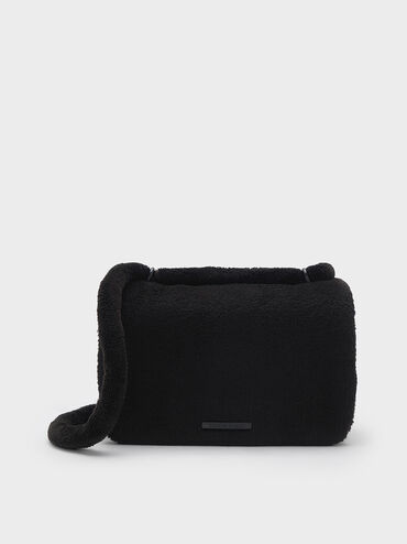 Loey Textured Crossbody Bag, Jet Black, hi-res