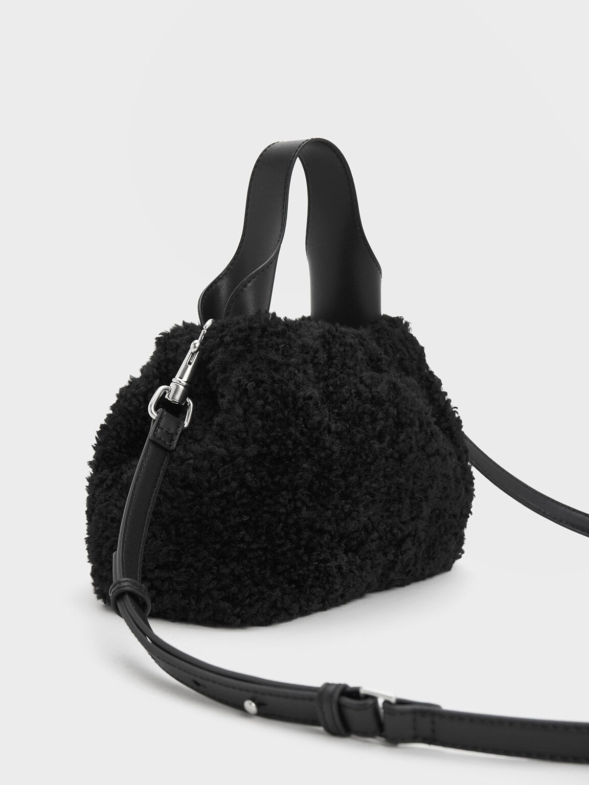 Charles and keith furry bag discount