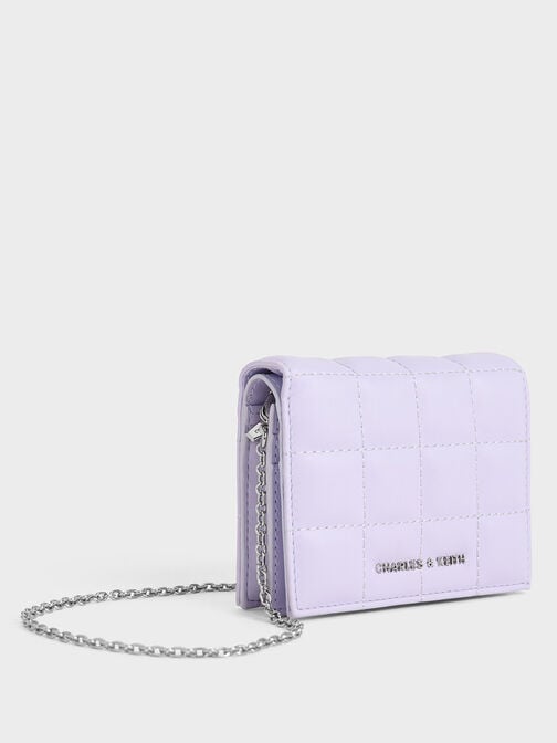 Quilted Mini Wallet, Lilac, hi-res