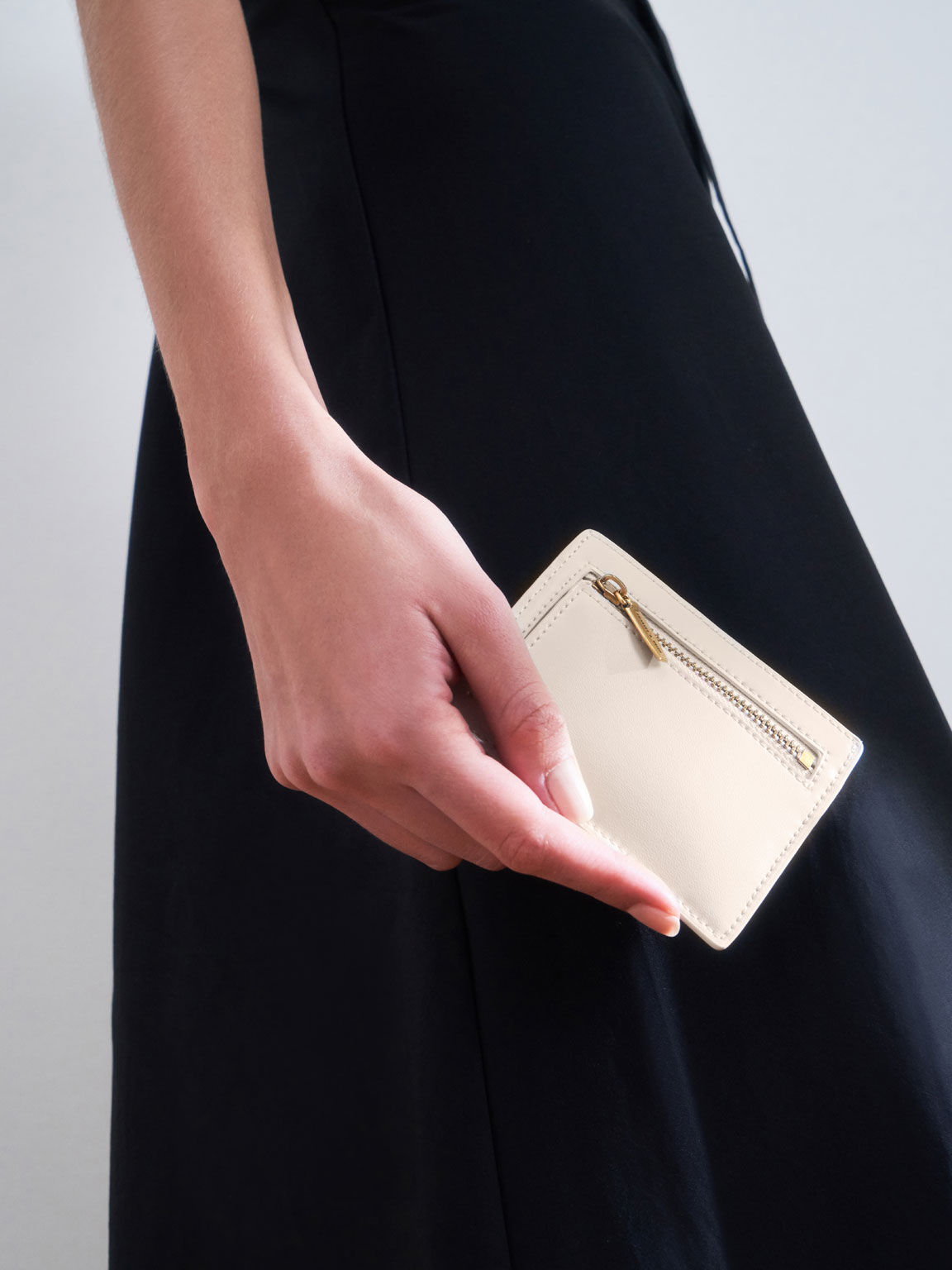 Geometric Multi-Slot Cardholder, Cream, hi-res