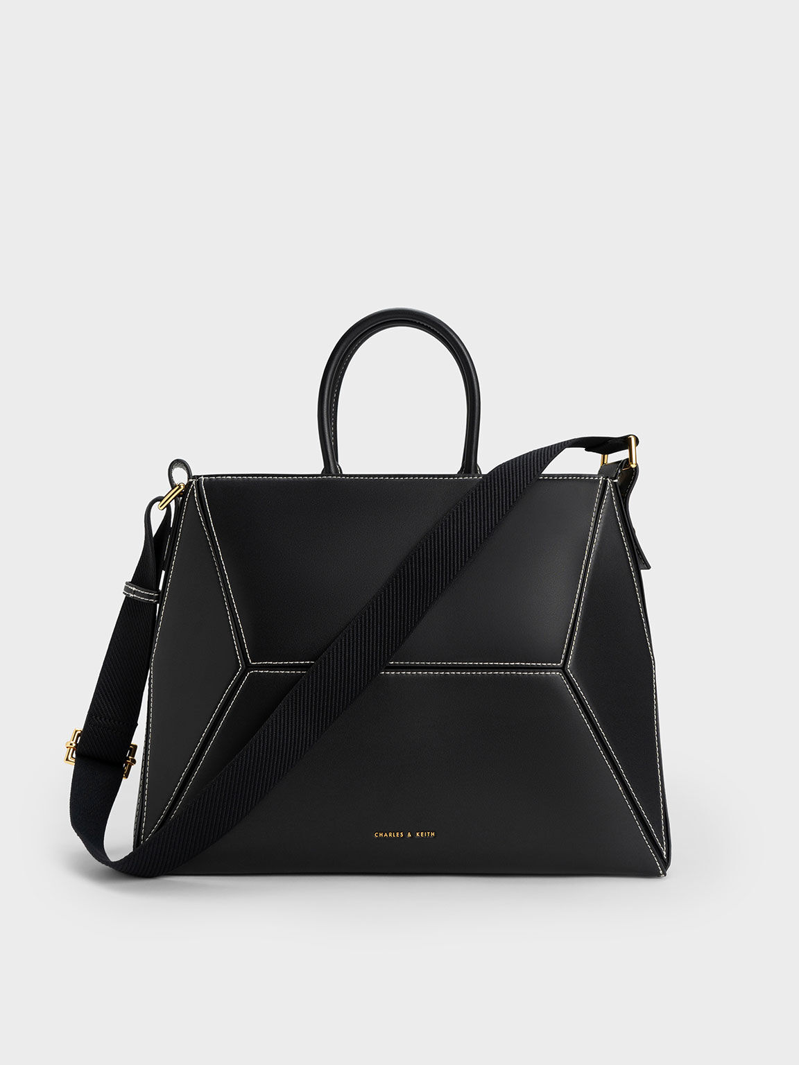 Nasrin Geometric Tote Bag, Black, hi-res