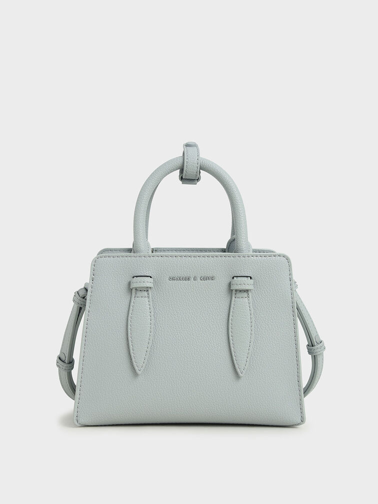 Double Top Handle Structured Bag, Light Blue, hi-res