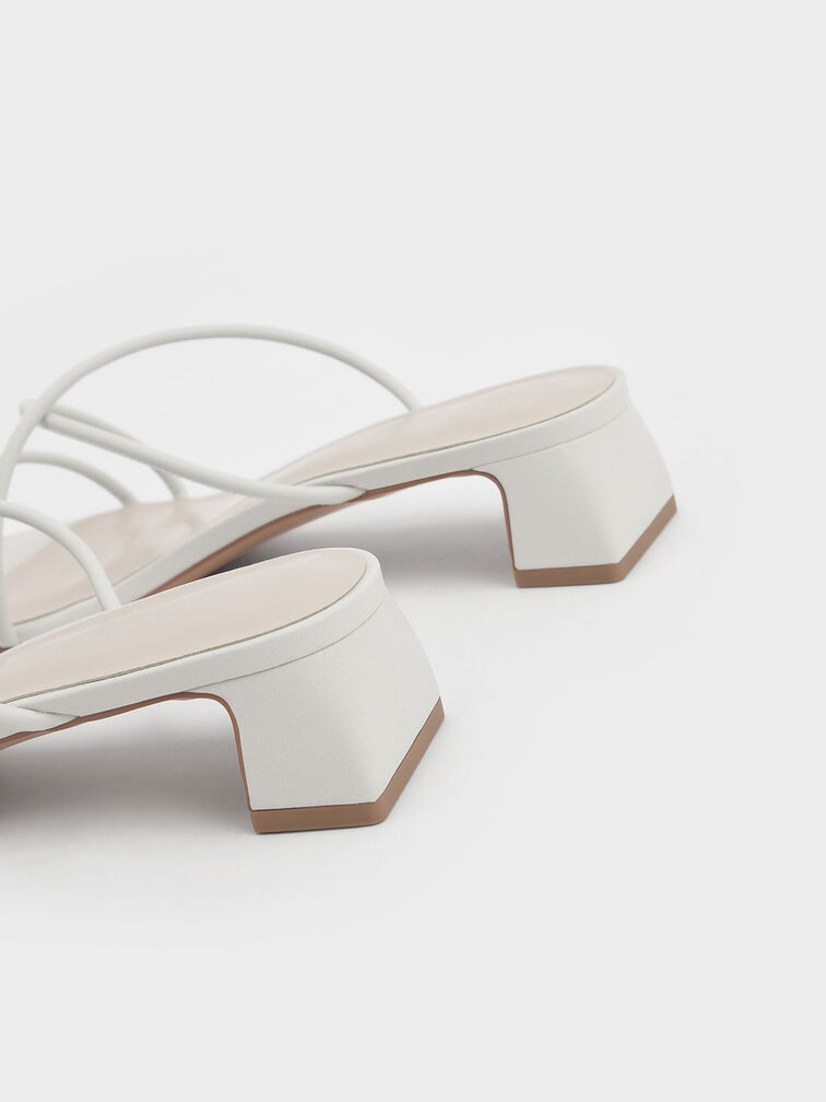 Strappy Toe Ring Sandals, White, hi-res