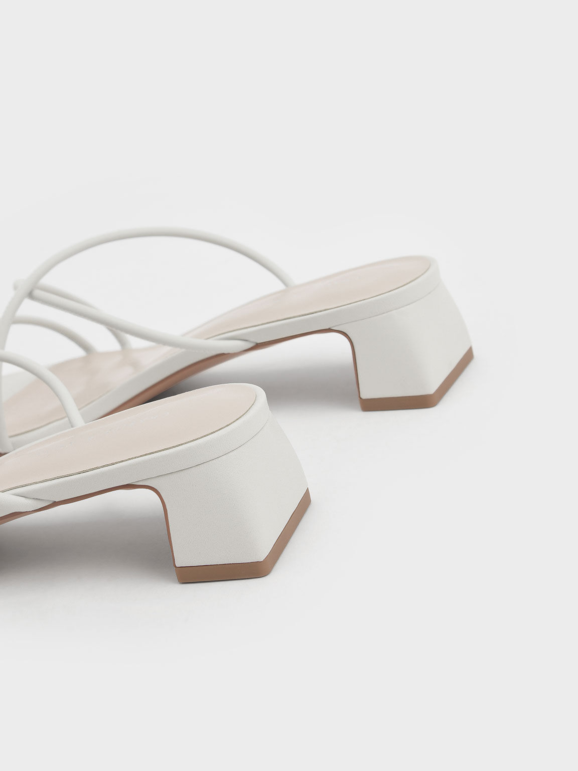 Strappy Toe Ring Sandals, White, hi-res