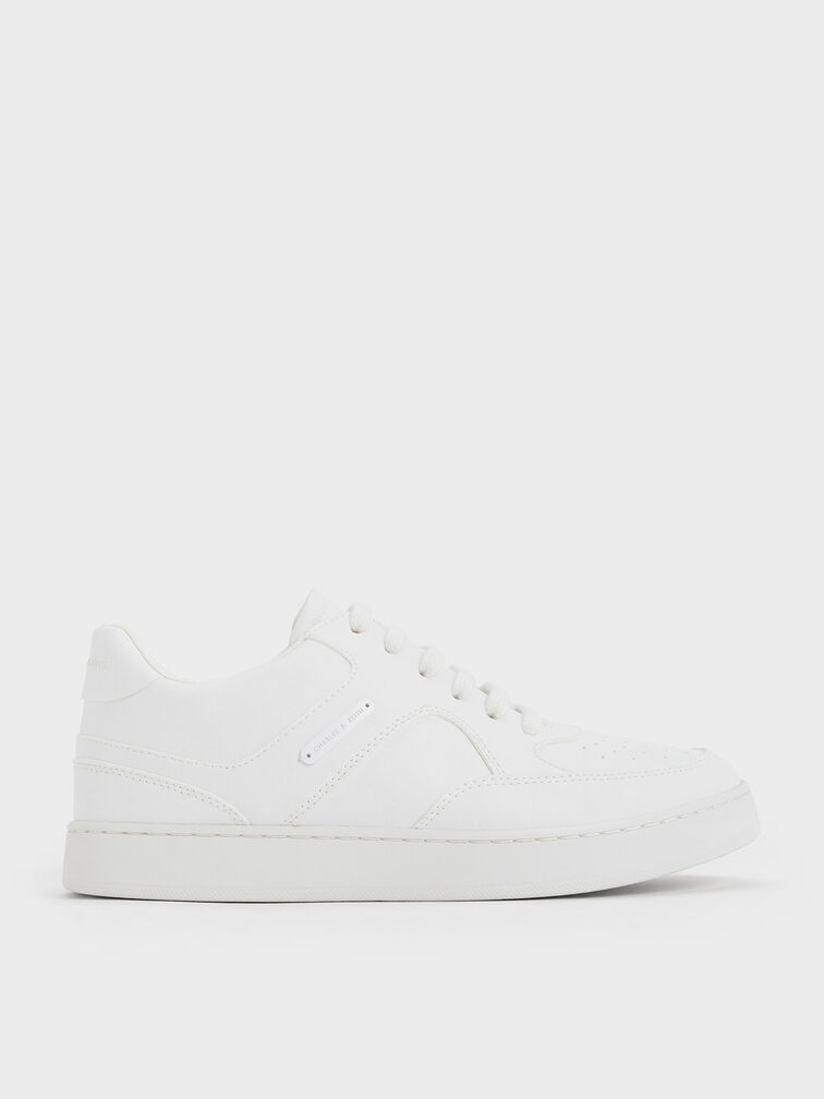 White Low-Top Sneakers - CHARLES & KEITH SG