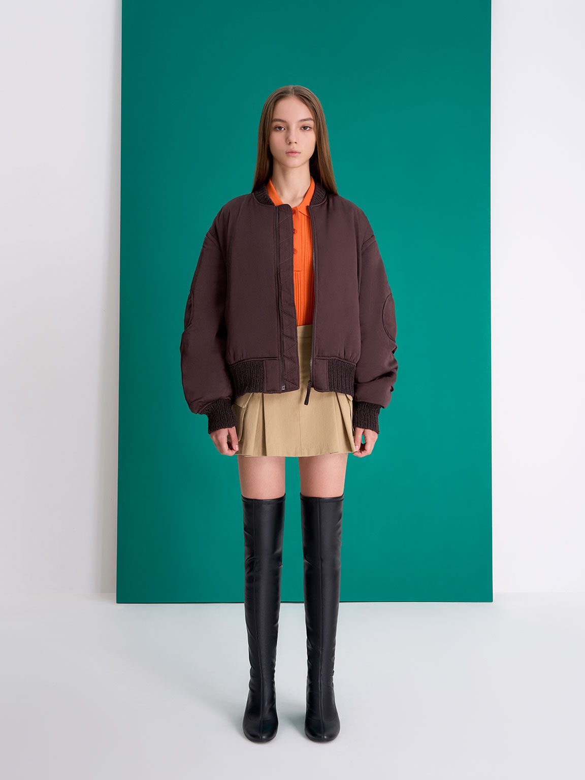 Oversized thigh high boots top