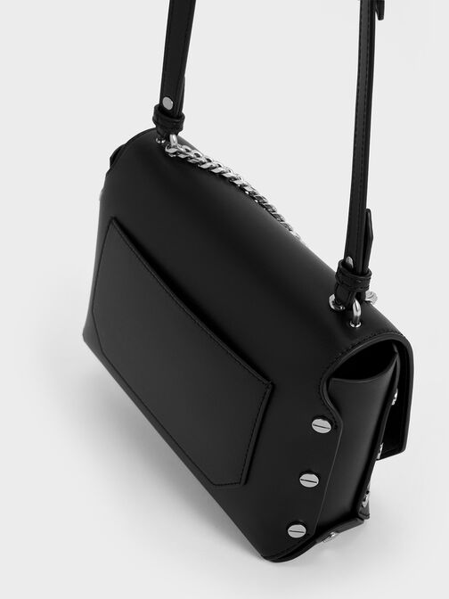 Clea Chain-Handle Bag, Noir, hi-res