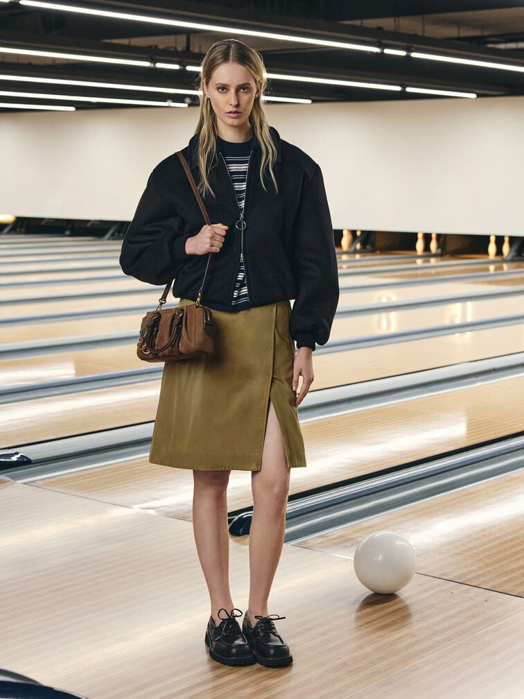 Bolso fruncido en ante reciclado Britton con asa superior, Mocha Brown, hi-res