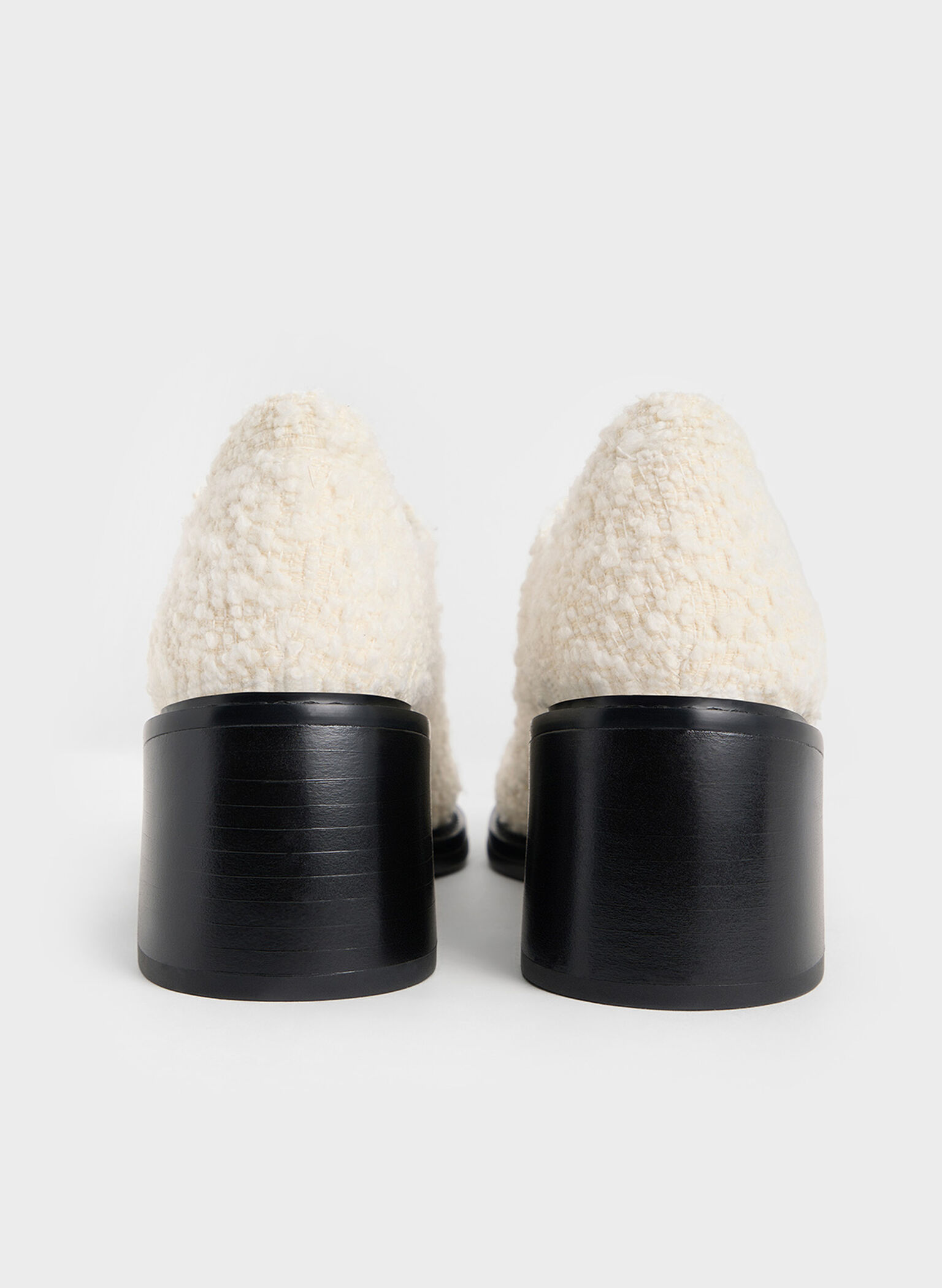 Rooney Furry Buckled Block-Heel Mary Janes, White, hi-res
