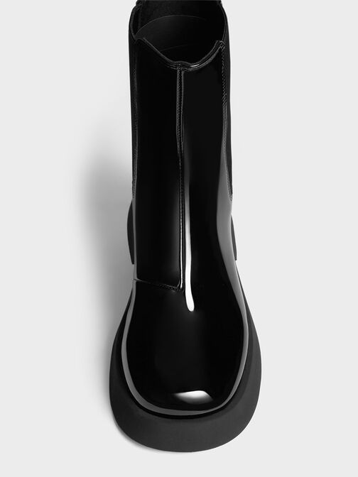 Giselle Patent Chelsea Boots, Black Patent, hi-res