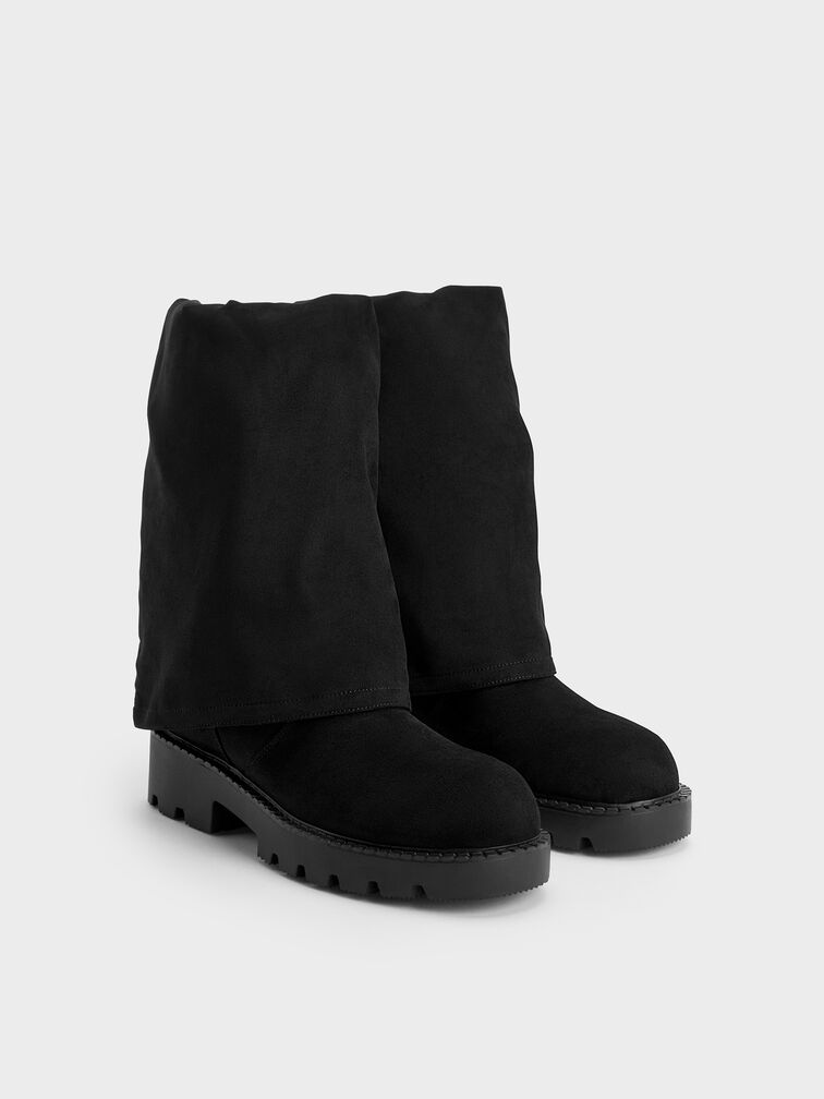 Camilla Faux Suede Thigh-High Boots, Black Textured, hi-res