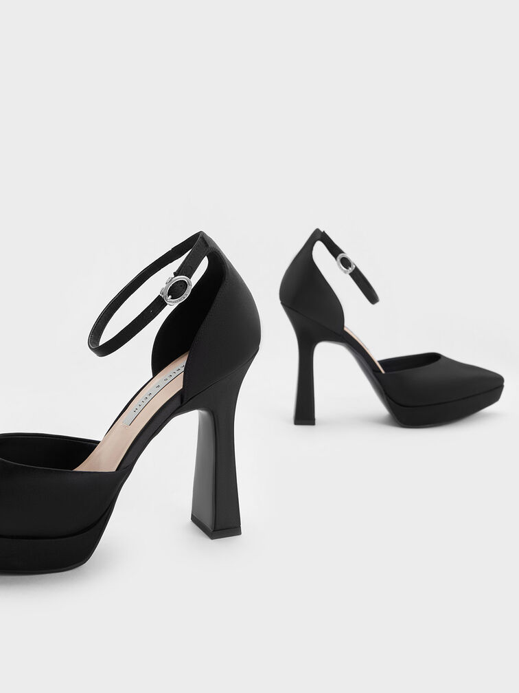 Ankle Strap D'Orsay Pumps, Black, hi-res