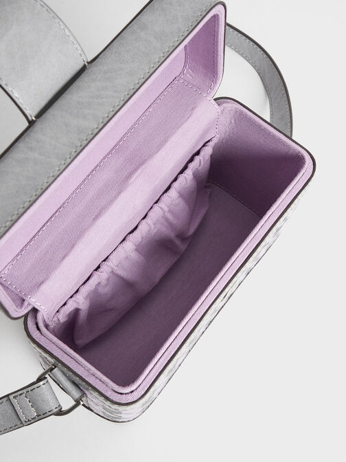 千鳥紋針織小方包, 紫丁香色, hi-res