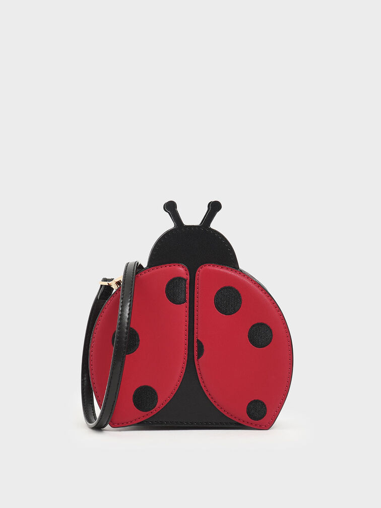Girls&apos; Ladybug Crossbody Bag, Red, hi-res