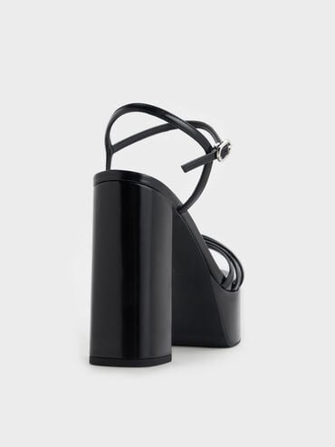 Georgina Ankle-Strap Platform Sandals, Black Box, hi-res