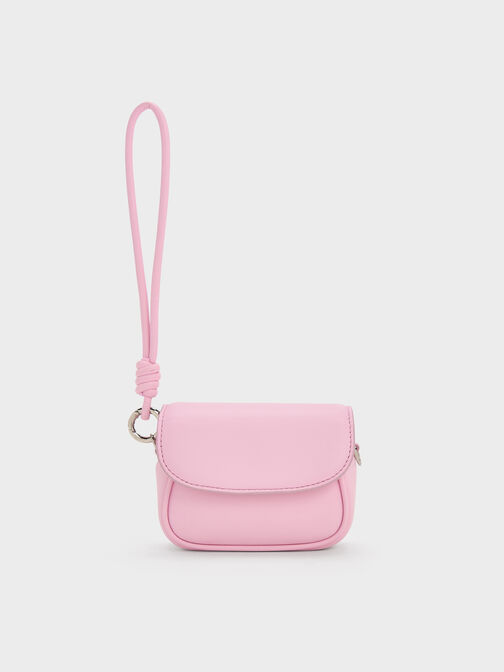 Sammie Knotted-Strap Wristlet, Bubble Gum Pink, hi-res