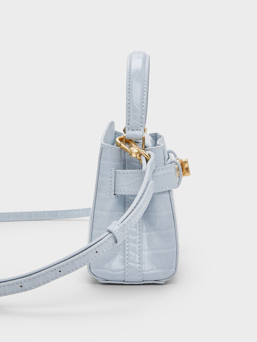 Aubrielle Croc-Effect Top Handle Bag, Sea Salt Blue, hi-res