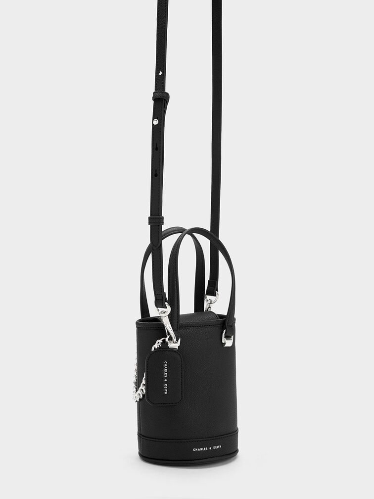 Avis Cylindrical Bucket Bag, Black, hi-res