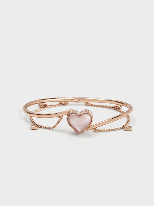 Annalise Heart Stone Chain-Link Bracelet, Rose Gold, hi-res