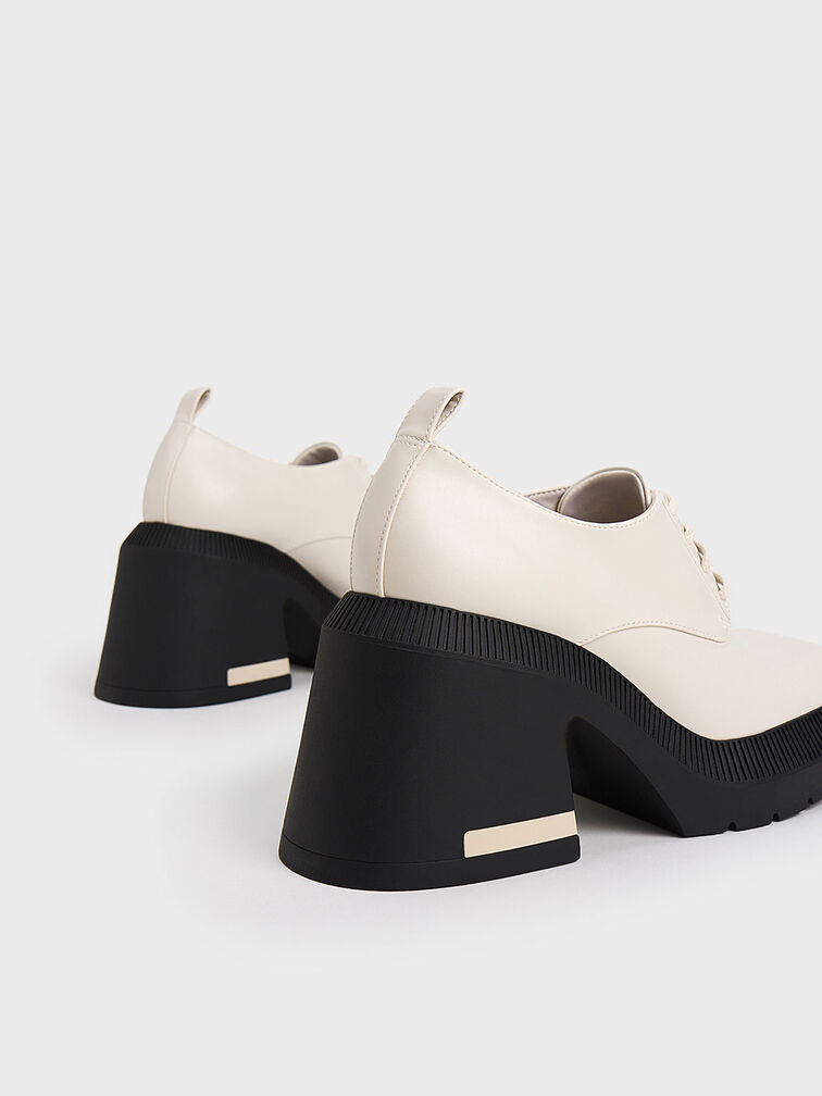 Emery Geometric Chunky Oxfords, White, hi-res