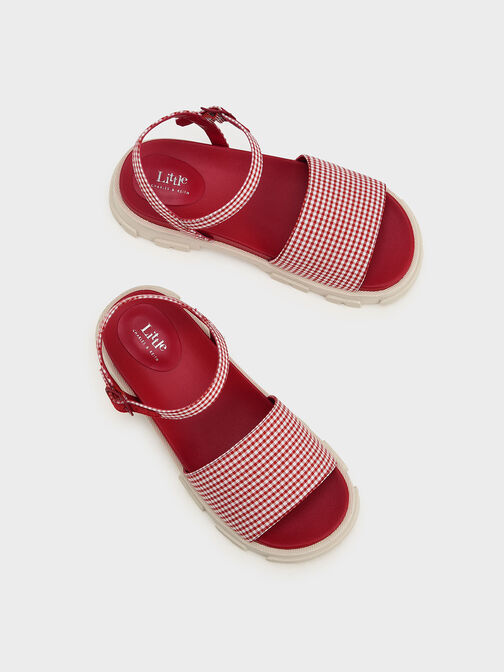 兒童寬帶厚底涼鞋, 紅色, hi-res