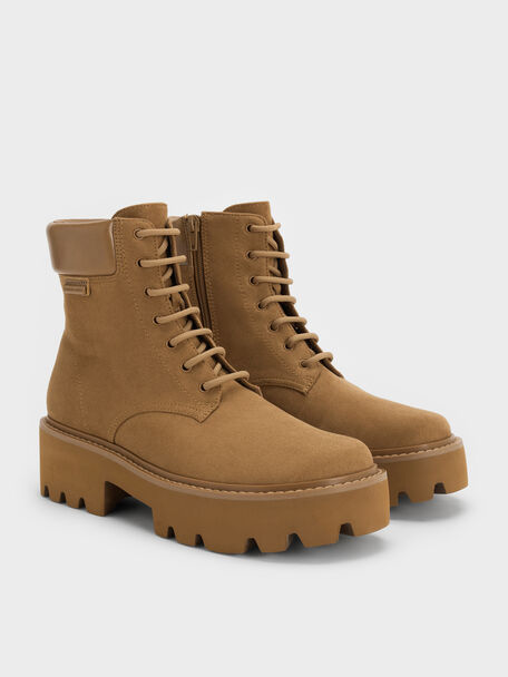 Ripley Ridged-Sole Ankle Boots, Sand, hi-res
