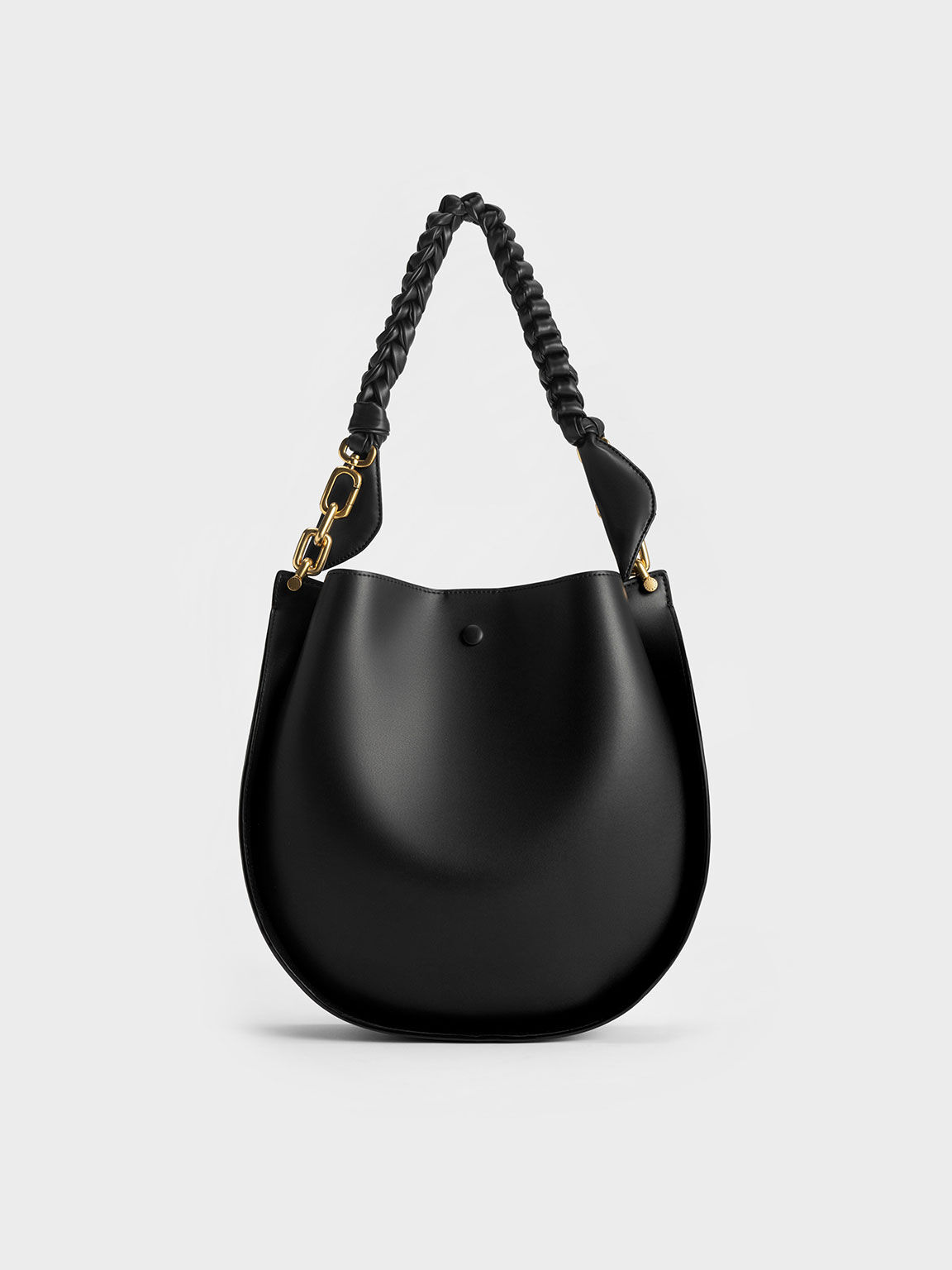 Black Cleona Braided Handle Shoulder Bag CHARLES KEITH CA