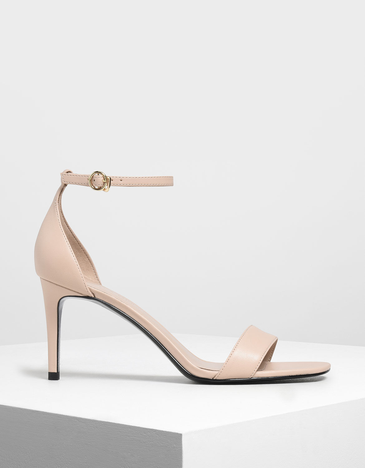 Nude Classic Ankle Strap Heels 