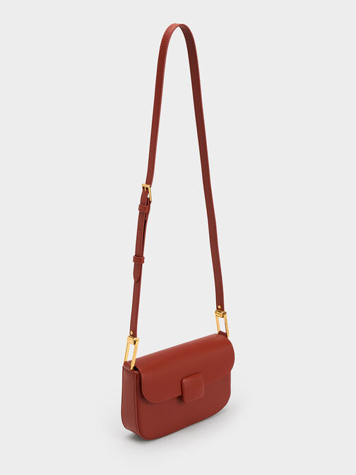 Koa Square Push-Lock Shoulder Bag, Brick, hi-res