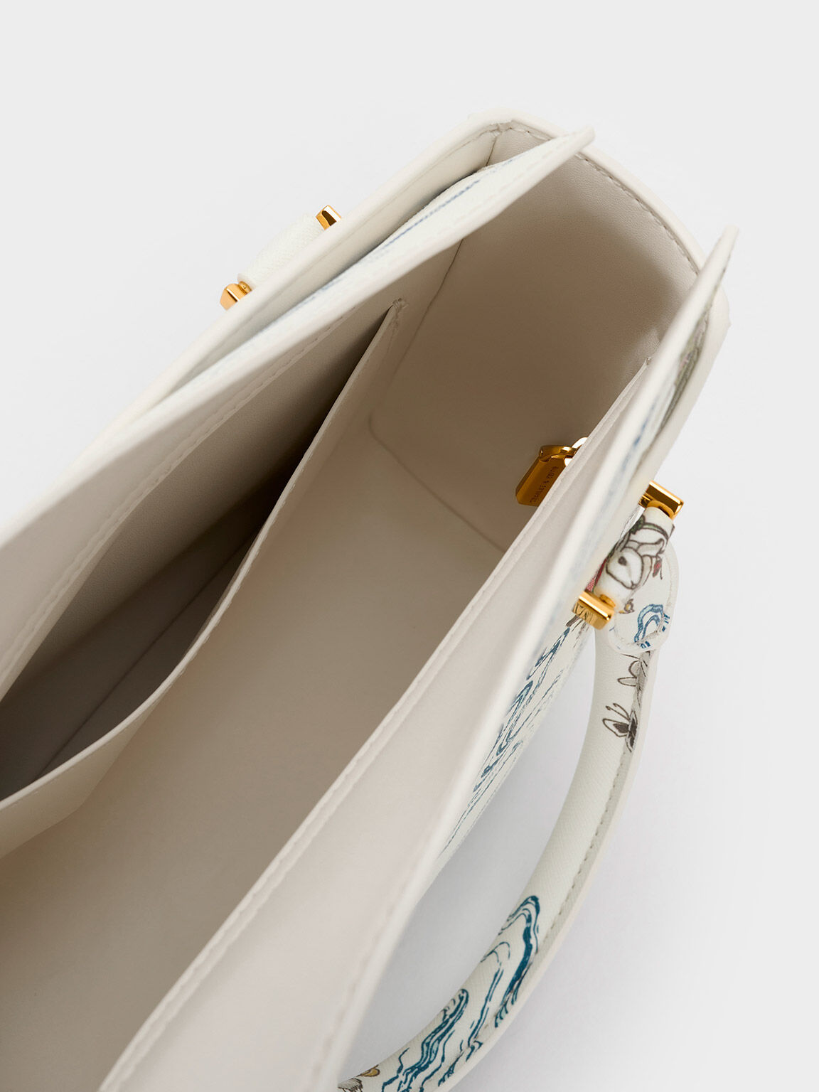 Rabbit Illustrated Tote Bag, Cream, hi-res