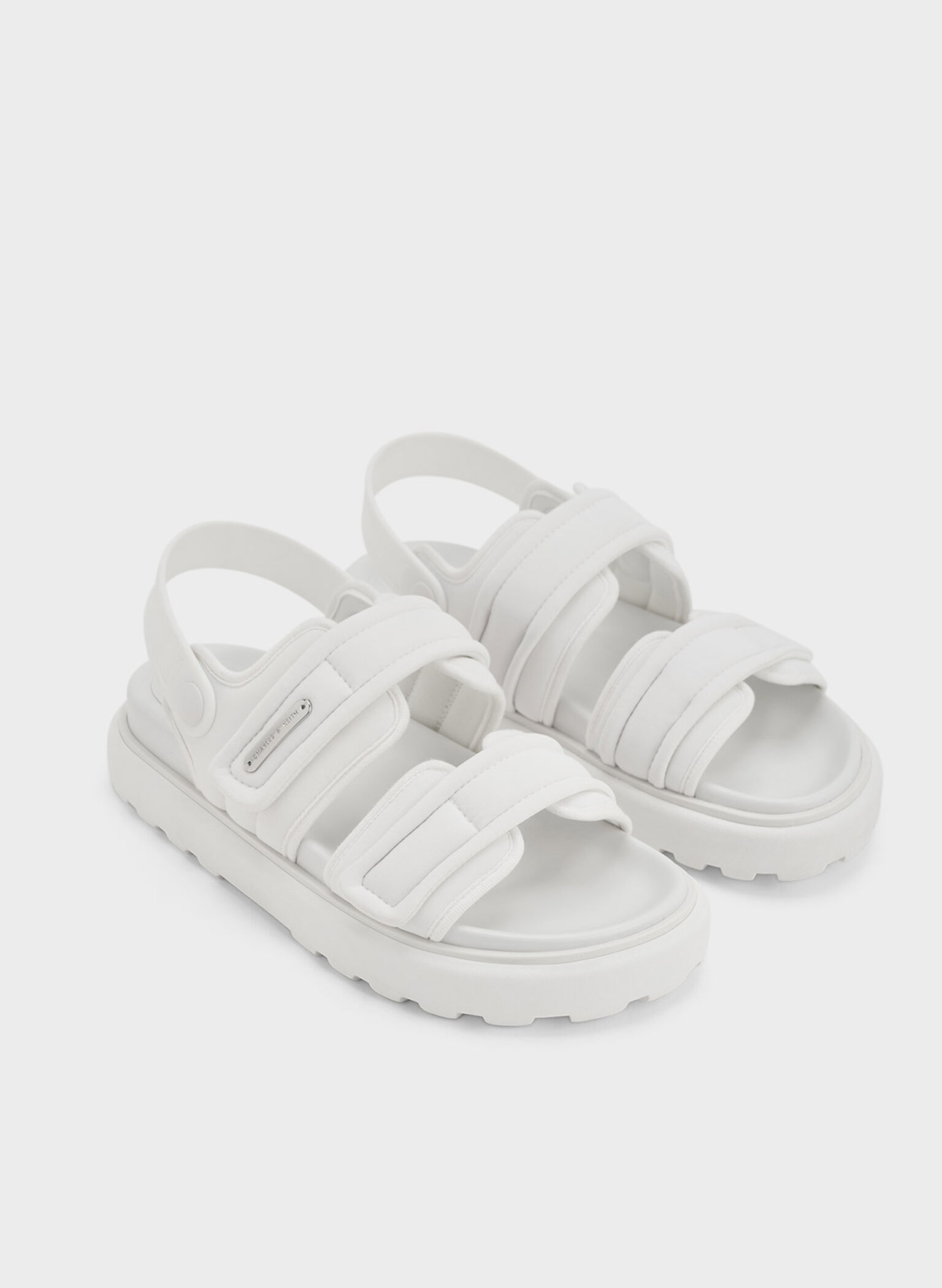 Romilly Puffy Sandals, White, hi-res