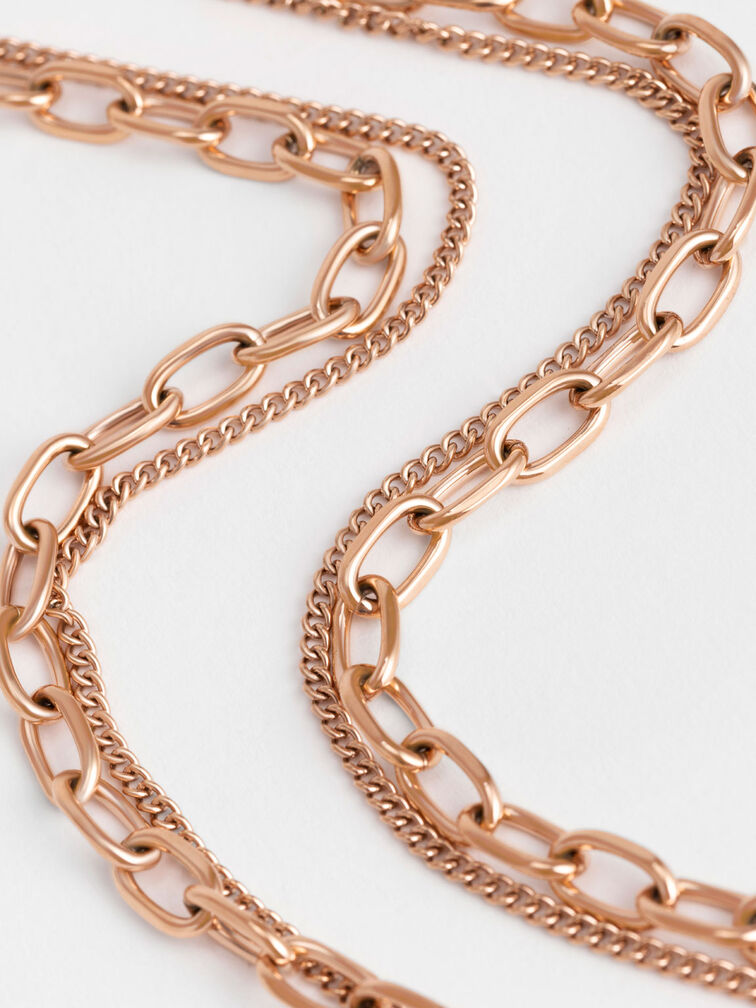 Double Chain Necklace - Rose Gold